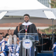 Alumnus Chadwick Boseman addresses the Class of 2018 during the Howard University 150th Commencement Ceremony on May 12, 2018, in Washington, D.C.